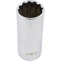 12-Point Chrome Socket, 3/4", 1/2" Drive, 12 Points, Deep Kelford