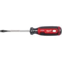 Slotted Screwdriver, 1/4" Tip, Round, 211 mm L, Cushion Grip Handle Kelford