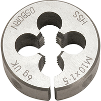 Split Circular Die, M10 X 1.5 Thread, High Speed Steel Kelford