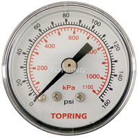 Pressure Gauge, 1-1/2" , 0 - 160 psi, Back Mount, Analogue Kelford
