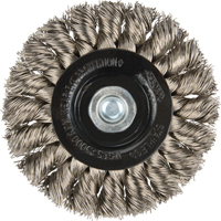 Knot Wire Wheel Brushes - Standard Twist Knot with 1/4" shank, 3" Dia., 0.014" Fill, Stainless Steel Kelford