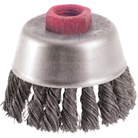 Knot Wire Cup Brushes - High Speed Small Grinder, 2-3/4" Dia. x 5/8"-11 Arbor Kelford