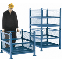 Open Mesh Containers, 2 Drop Gates, 2500 lbs. Capacity, 34.5" W x 40.5" D x 32.25" H CA397 | Kelford