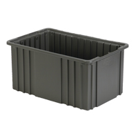 Contenant Divider Box, Poly&eacute;thyl&egrave;ne, 15,5" la x 9,9" p x 8" h, Gris Kelford