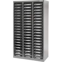 KPC-300 Parts Cabinet, Galvanized Steel, 60 Drawers, 21-3/10" x 10-2/5" x 36-9/10", Grey Kelford