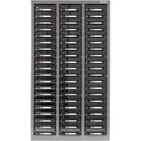 KPC-300 Parts Cabinet, Galvanized Steel, 60 Drawers, 21-3/10" x 10-2/5" x 36-9/10", Grey Kelford