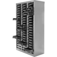 KPC-300 Parts Cabinet, Galvanized Steel, 60 Drawers, 21-3/10" x 10-2/5" x 36-9/10", Grey Kelford
