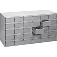 Casiers &agrave; tiroirs industriels, 30 tiroirs, 33-3/4" la x 11-3/4" p x 21-1/8" h, Gris Kelford