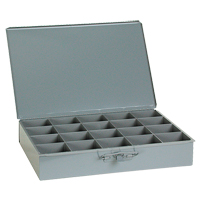 Compartment Scoop Boxes, Steel, 20 Slots, 18" W x 12" D x 3" H, Grey Kelford