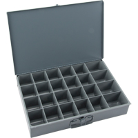 Compartment Scoop Boxes, Steel, 24 Slots, 18" W x 12" D x 3" H, Grey Kelford