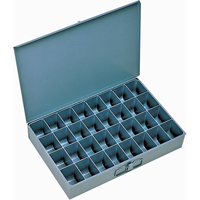 Compartment Scoop Boxes, Steel, 32 Slots, 18" W x 12" D x 3" H, Grey Kelford