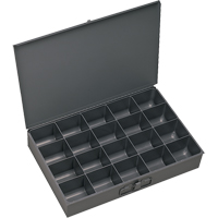 Boîtes &agrave; fond courb&eacute;, Acier, 20 compartiments, 13-3/8" la x 9-1/4" p, 2" h, Gris Kelford