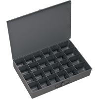 Compartment Scoop Boxes, Steel, 24 Slots, 13-3/8" W x 9-1/4" D x 2" H, Grey Kelford
