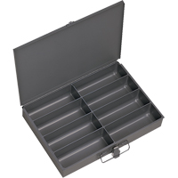 Boîtes &agrave; fond courb&eacute;, Acier, 8 compartiments, 13-3/8" la x 9-1/4" p, 2" h, Gris Kelford