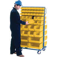 Support mobile deux c&ocirc;t&eacute;s pour bacs, &agrave; deux c&ocirc;t&eacute;s, 96 bacs, 36" la x 24" p x 63" h Kelford