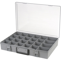 Compartment Case, Plastic, 24 Slots, 18-1/2" W x 13" D x 3" H, Grey CB496 | Kelford