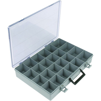 Compartment Case, Plastic, 24 Slots, 15-1/2" W x 11-3/4" D x 2-1/2" H, Grey CB499 | Kelford