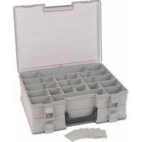 Compartment Case, Plastic, 48 Slots, 15-1/2" W x 11-3/4" D x 5" H, Grey Kelford