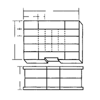 Compartment Case, Plastic, 48 Slots, 15-1/2" W x 11-3/4" D x 5" H, Grey Kelford
