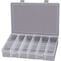 Compact Polypropylene Compartment Cases, 13-1/8" W x 9" D x 2-5/16" H, 12 Compartments CB501 | Kelford