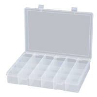 Compact Polypropylene Compartment Cases, 13-1/8" W x 9" D x 2-5/16" H, 24 Compartments CB505 | Kelford