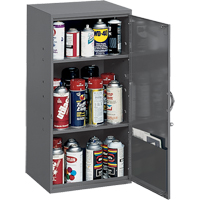 Armoires utilitaires, Acier, 2 Tablettes, 32-3/4" h x 19-7/8" la x 14-1/4" P, Gris Kelford