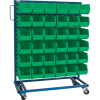 Support mobile pour bacs &agrave; un c&ocirc;t&eacute;, &agrave; un c&ocirc;t&eacute;, 36 bacs, 36" la x 16" p x 46-1/2" h Kelford