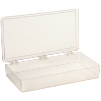 K-Resin Compartment Box, Plastic, 4" W x 8" D x 1-3/16" H, Transparent CB709 | Kelford