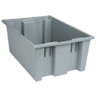 Stack & Nest Totes, 8" x 19.5" x 13.5", Grey Kelford