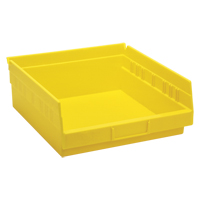 Shelf Bins, 11-1/8" W x 4" H x 11-5/8" D, Yellow, 30 lbs. Capacity Kelford