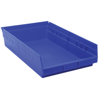 Shelf Bins, 11-1/8" W x 4" H x 17-7/8" D, Blue, 40 lbs. Capacity Kelford