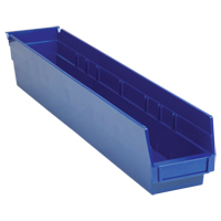 Bacs de rangement pour tablettes, 4-1/8" la x 4" H x 23-5/8" p, Bleu, Capacit&eacute; 50 lb Kelford