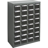 KPC-500 Parts Cabinet, Galvanized Steel, 32 Drawers, 18-1/10" x 8-7/10" x 25-3/5", Grey Kelford