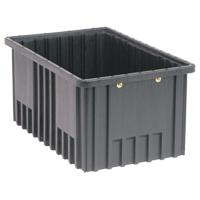 Bacs divisibles conducteurs, Polypropyl&egrave;ne, 10-7/8" la x 16-1/2" p x 8" h, Noir Kelford