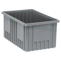 Contenants Divider Box, Plastique, 16,5" la x 10,9" p x 8" h, Gris Kelford
