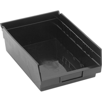 Shelf Bins, 8-3/8" W x 4" H x 11-5/8" D, Black, 30 lbs. Capacity Kelford