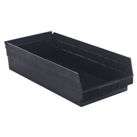 Bac pour &eacute;tag&egrave;re &eacute;conomique, 8-3/8" la, 4" h x 17-7/8" p, Noir Kelford