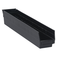Bac pour &eacute;tag&egrave;re &eacute;conomique, 4-1/8" la, 4" h x 23-5/8" p, Noir Kelford