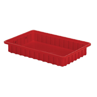Contenants Divider Box, Poly&eacute;thyl&egrave;ne, 16,5" la x 10,9" p x 2,5" h, Rouge Kelford