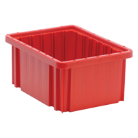 Divider Box<sup>®</sup> Containers, Plastic, 10.9" W x 8.3" D x 5" H, Red CC935 | Kelford