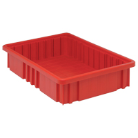 Divider Box<sup>®</sup> Containers, Plastic, 16.5" W x 10.9" D x 3.5" H, Red CC936 | Kelford
