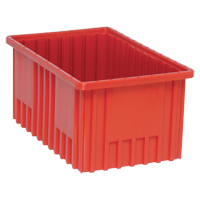 Divider Box<sup>®</sup> Containers, Plastic, 16.5" W x 10.9" D x 8" H, Red CC938 | Kelford
