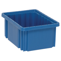 Divider Box<sup>®</sup> Containers, Plastic, 10.9" W x 8.3" D x 5" H, Blue CC947 | Kelford