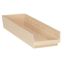 Bac pour &eacute;tag&egrave;re &eacute;conomique, 8-3/8" la x 4" H x 23-5/8" p, Ivoire, Capacit&eacute; 60 lb Kelford