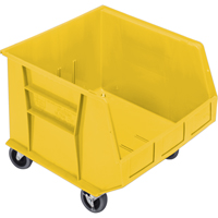 Mobile Bin, 14" H x 16-1/2" W x 18" D, 75 lbs. Capacity, Yellow CD670 | Kelford