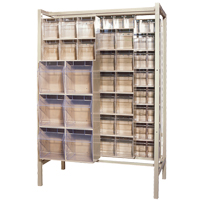 Syst&egrave;me de stockage &agrave; glissi&egrave;re &agrave; bacs basculants autonome, 51-1/4" la x 26" p x 77" h, 101 tiroirs Kelford