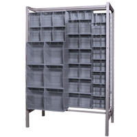 Syst&egrave;me de stockage &agrave; glissi&egrave;re &agrave; bacs basculants autonome, 51-1/4" la x 26" p x 77" h, 101 tiroirs Kelford