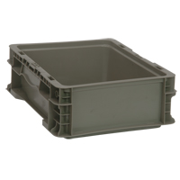 Collapsible Stacking Container, 15" W x 12" D x 5" H, Grey CE988 | Kelford