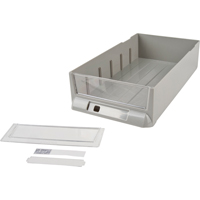 Replacement Drawer for KPC-100 Parts Cabinets, Plastic, 6-3/8" W x 11-3/10" D x 2-11/16" H, Grey Kelford