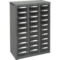KPC-700 Parts Cabinet, Galvanized Steel, 30 Drawers, 17-1/2" x 8-7/10" x 25-3/10", Grey Kelford